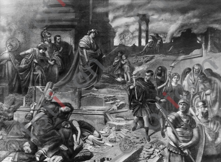 Nero beim Großen Brand Roms | Nero at the Great Fire of Rome (simon-107-045-sw.jpg)